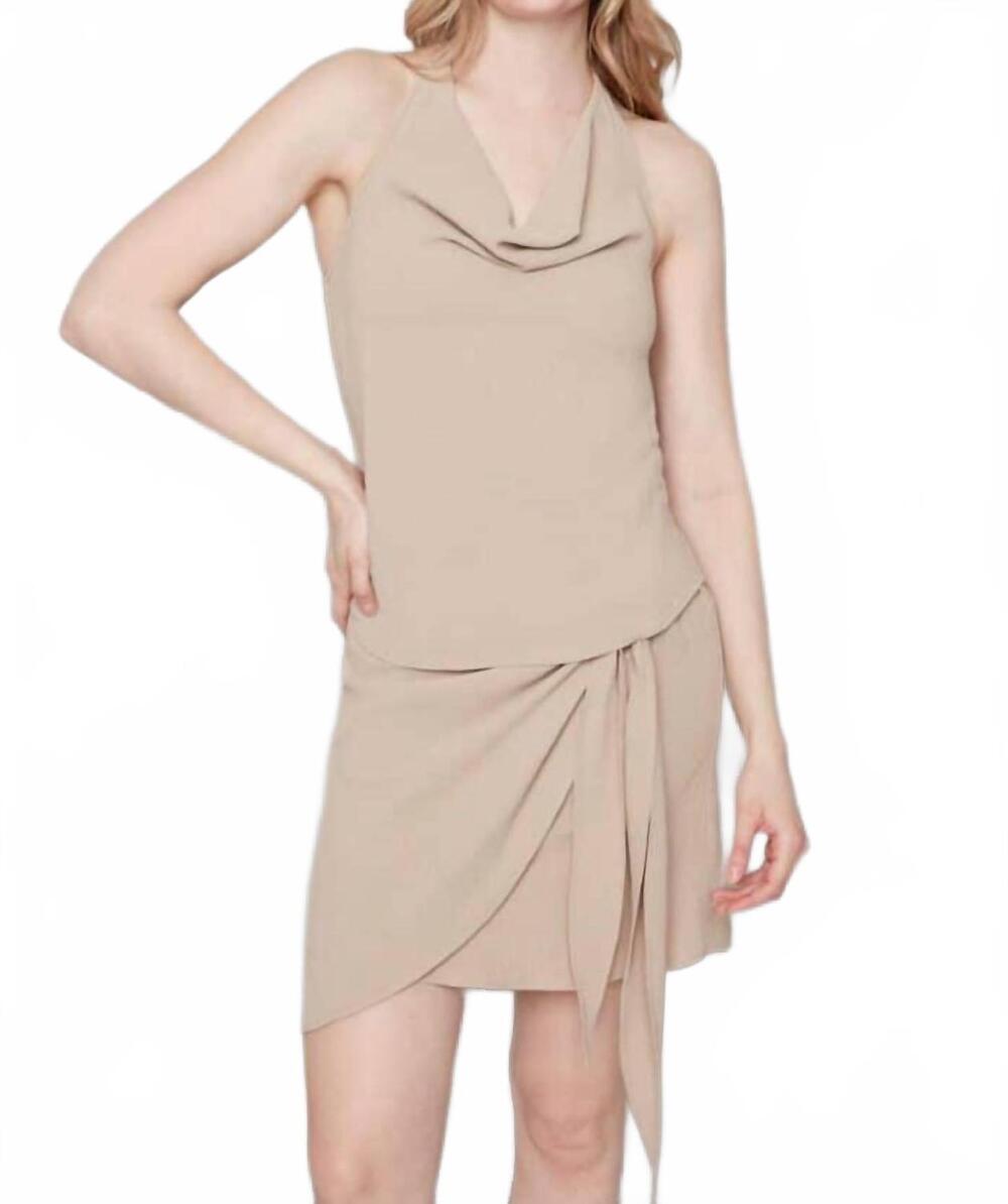 NEW ILTM halter tie-front skirt in cashew